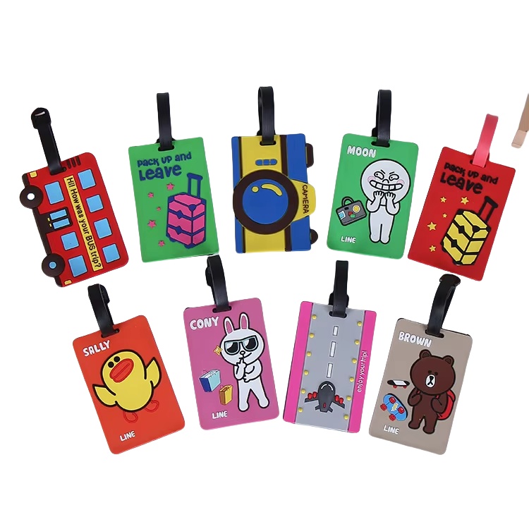 National Flag Address PVC 3D Custom LOGO Hotel Boarding Luggage Tag Travel Label for Travel Bag