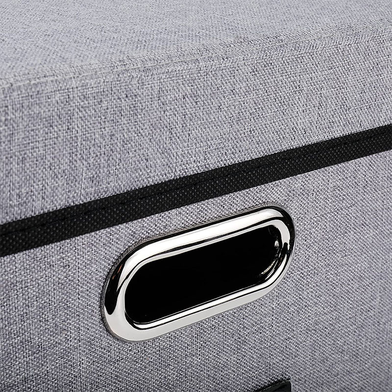 Modern Design Foldable Linen File Document Storage Box with Lid Office File Organization Desktop Storage Cabinet