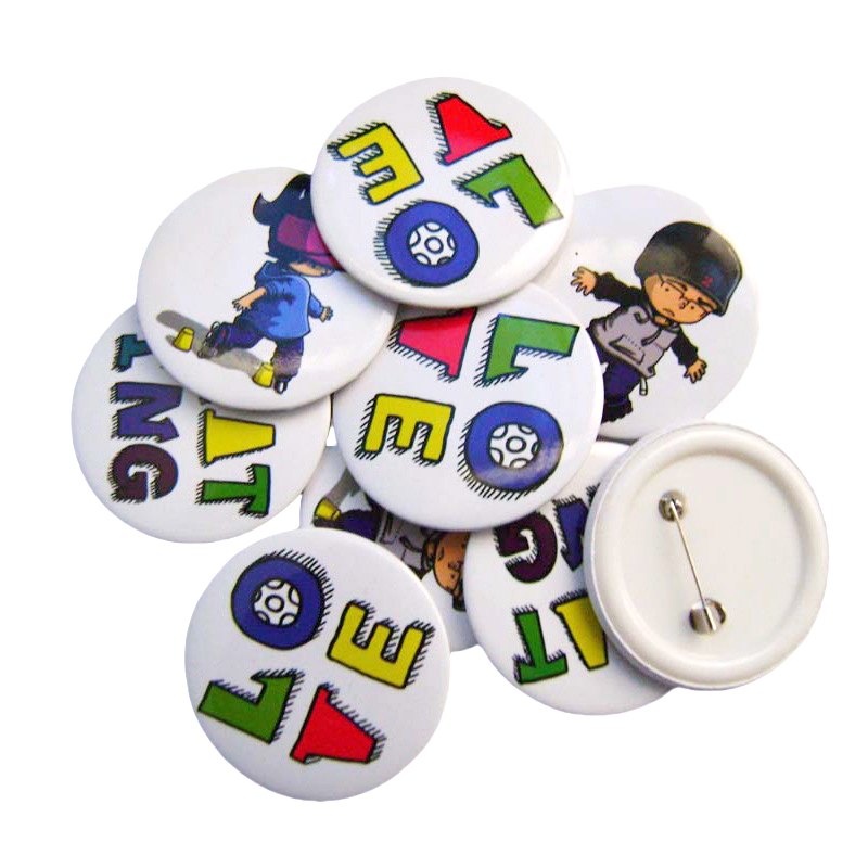 Trendy Decoration Promotional Fashion Accessories Customizable Round Botton Tinplate Badge