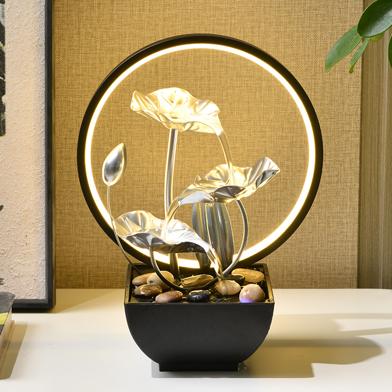 Luxury Indoor Metal Fengshui Natural Tabletop Water Fountain Ornaments for Office Home&bedroom