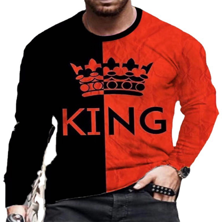 Men'S Color Block Classic Crown Print Long Sleeve Sports Walking Suit Cotton Breathable Men Suit Clothes Wear African for Men