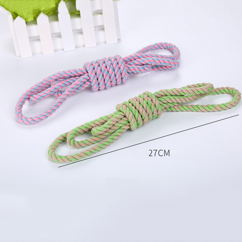 Factory Wholesale Cute Dog Toy Candy Hand Woven Cotton Rope Dog Grinding Teeth Cleaning Pet Toy