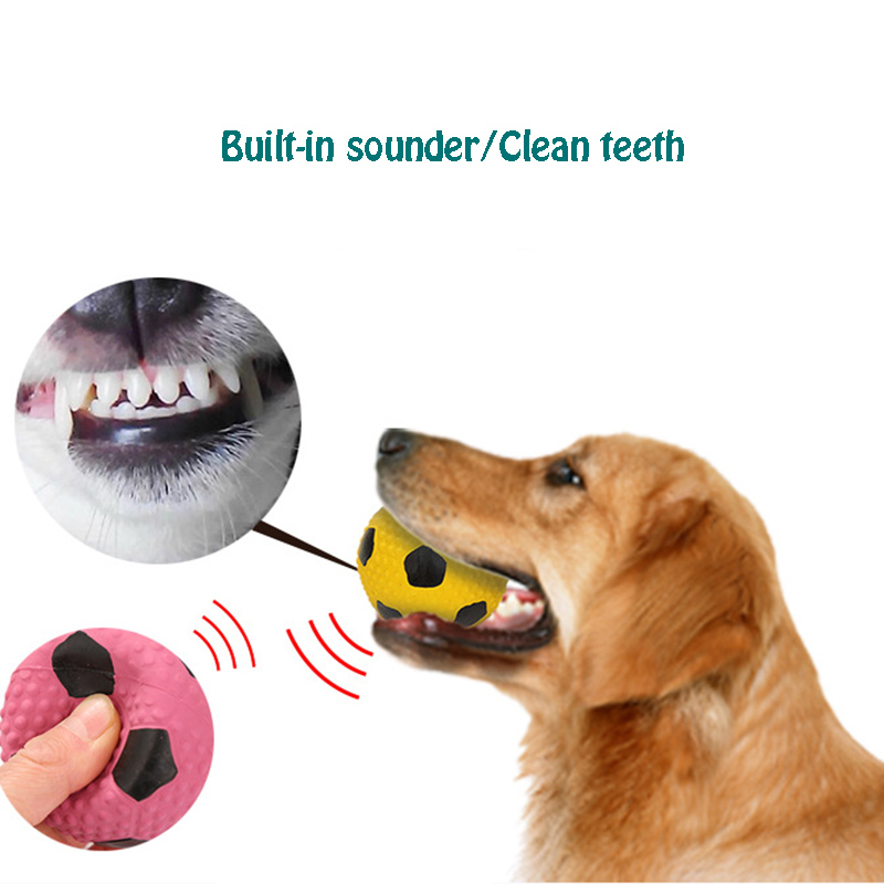 Popular Pet Chew Toys Latex Tennis Rugby Football Pet Dog Chewing Squeaky Toys