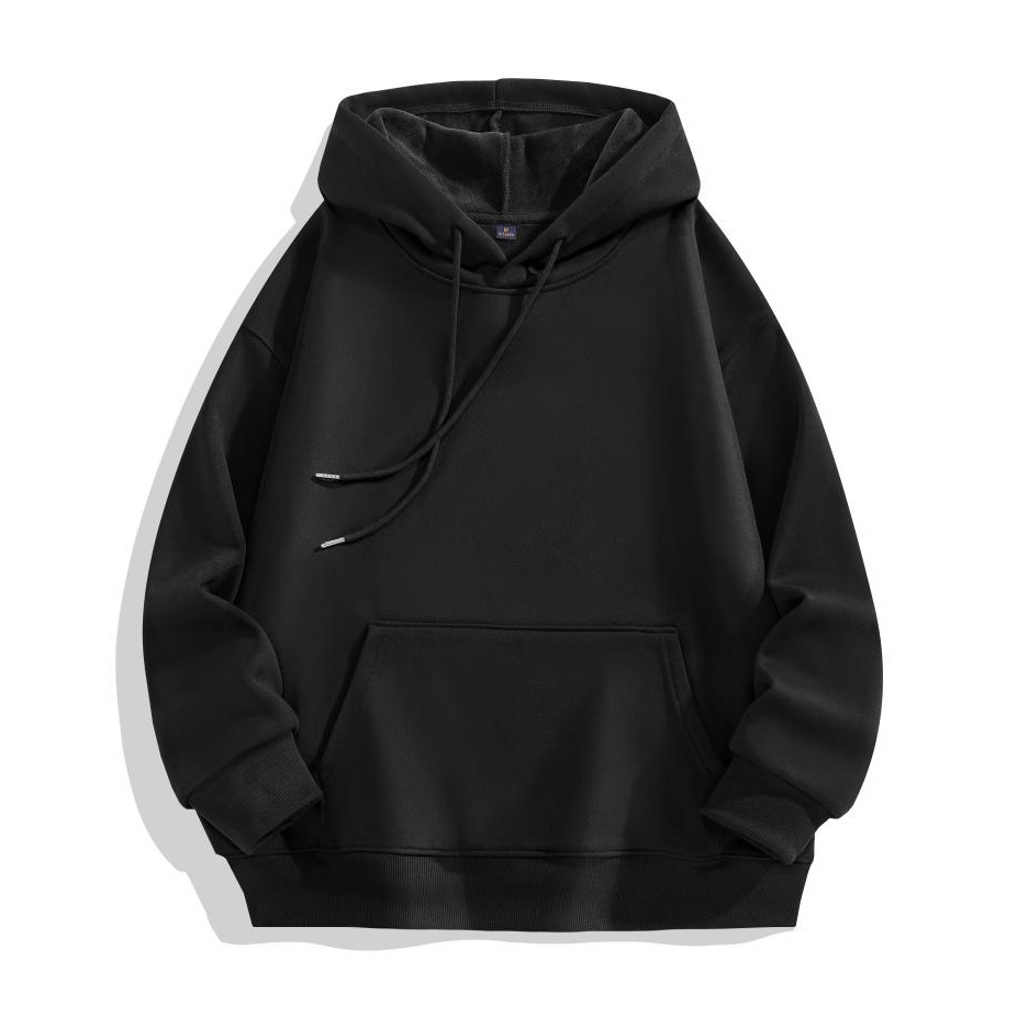 Thicken 450g Heavyweight Cotton Autumn and Winter Style Plus Fleece Drop Shoulder Loose Sweatshirt Pullover Hoodie