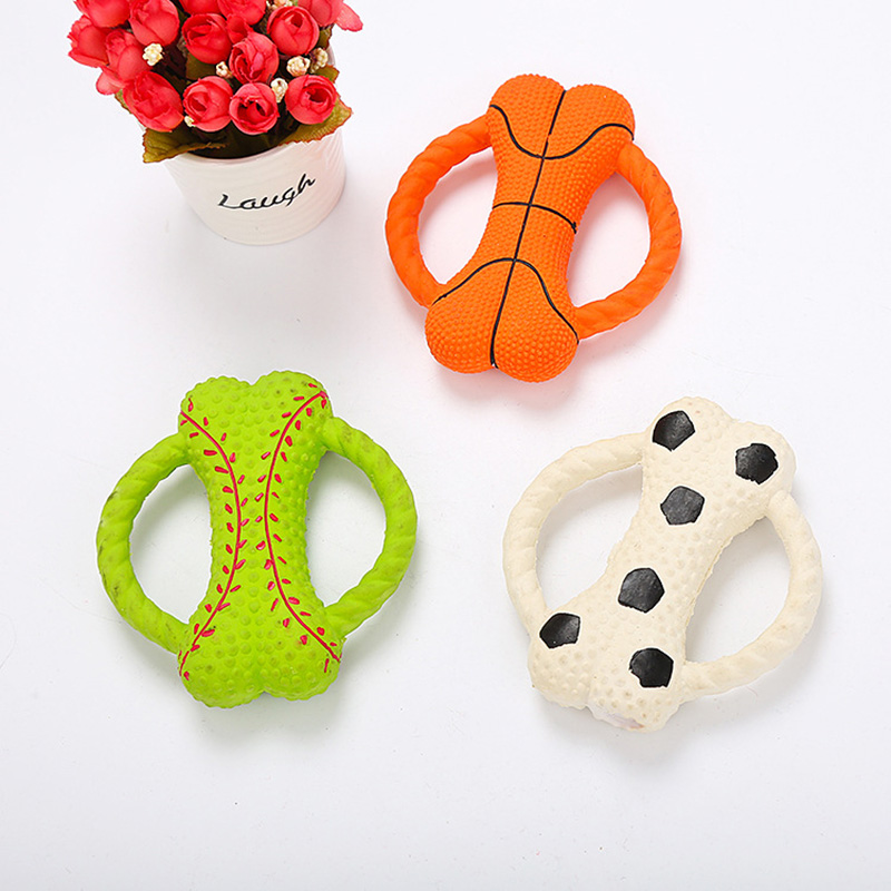 Bite-resistant Bone Shape Squeaky Latex Dog Toys Durable Dog Chew Toy