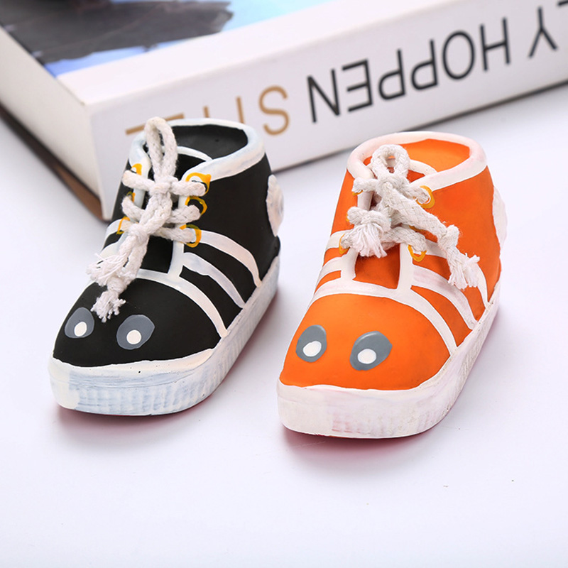 Eco-friendly Funny Shoe Design Latex Toy Squeaky Chew Shoes Dog Toy