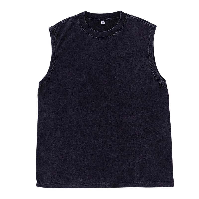 230g Heavy-weight Washed Vintage Sleeveless Cotton Tank Top with Custom logo