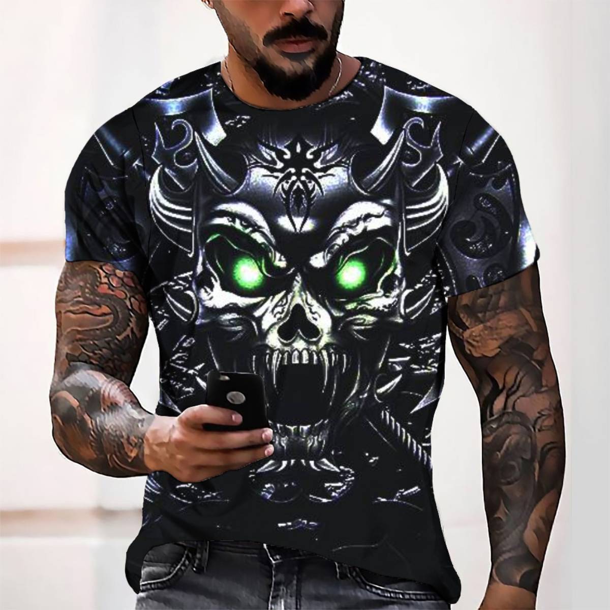 T-shirt 3D Printed Cross Henry Training Shirt Casual Street Style Men's Tops