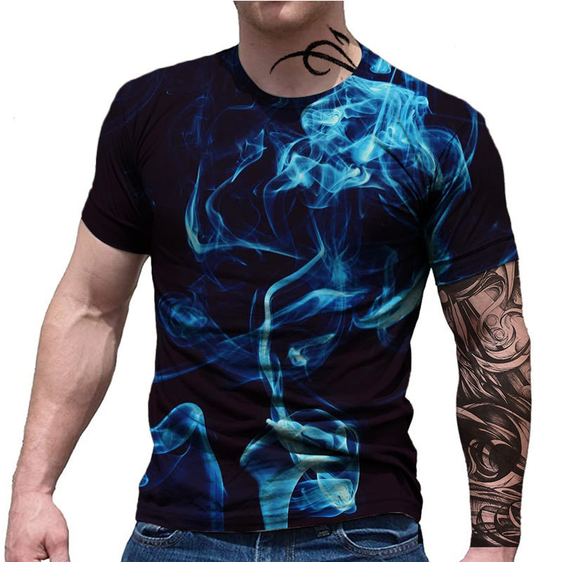 Men's Graphic Rainbow T Shirt Short Sleeve 3D Print Round Neck Shirt Streetwear Exaggerated Basic Daily Going Out Clothing