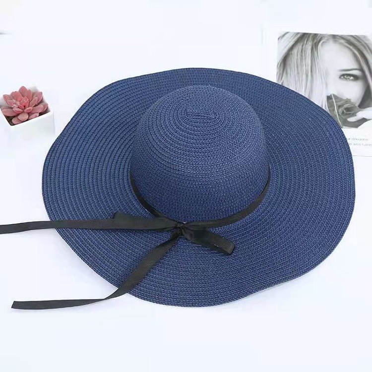 Spring Summer Retro Outdoor Promotional Custom LOGO Wide Brim Paper Straw Hat