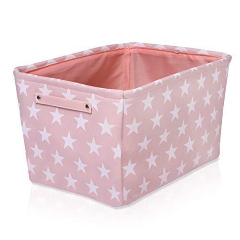 Christmas Pink Portable Diaper Storage Basket Baby Diaper Caddy Organizer Canvas Nursery Storage Bin for Boys Girls