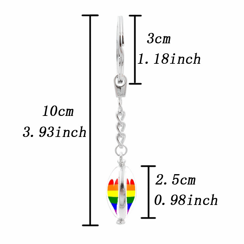 Fashion 3D rainbow Promotional Alloy PVC Custom LOGO Gender LGBT love Wins Keychain