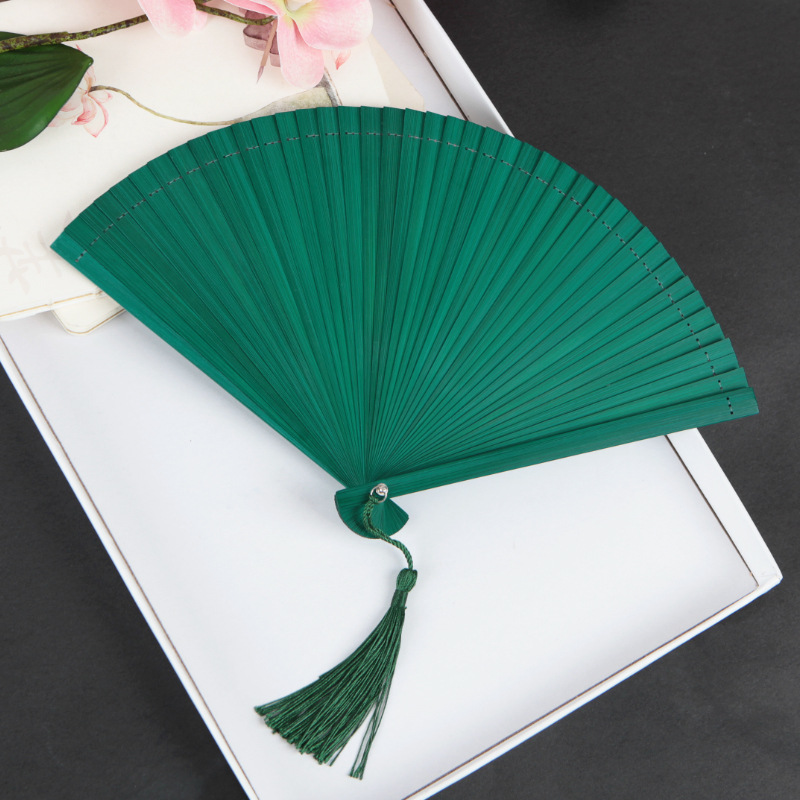 Custom Promotional Fans Engrave logo Hand Held Fan Chinese Folding Bamboo Wood Mini Hand Fan