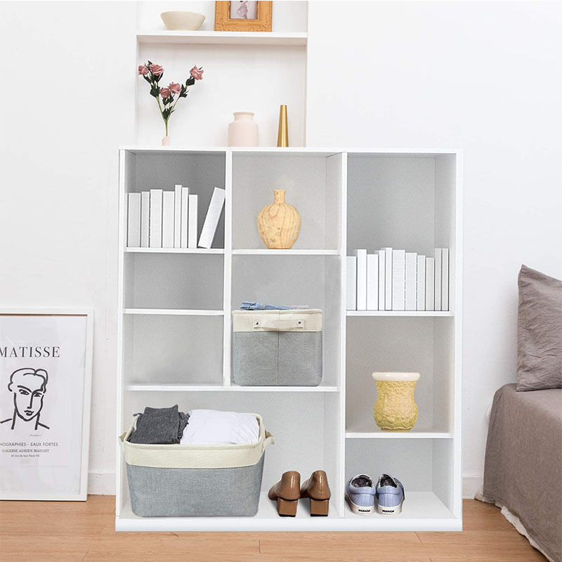 Sturdy Foldable Storage Basket or Bin with Durable leather Handles, Fabric Storage Basket Cube for home