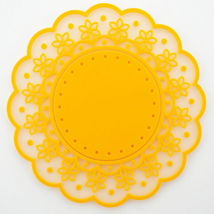 Decoration Silicone Flower Promotional Tableware Round Mats for Juice bar