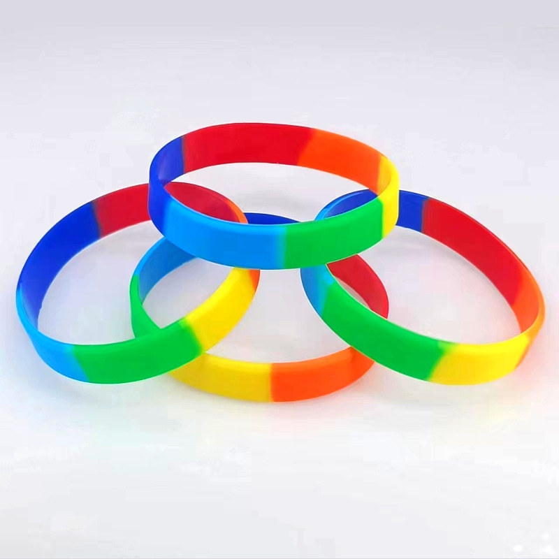 Wholesale LGBT Colorful Custom Printed Promotional Silicone Wristbands