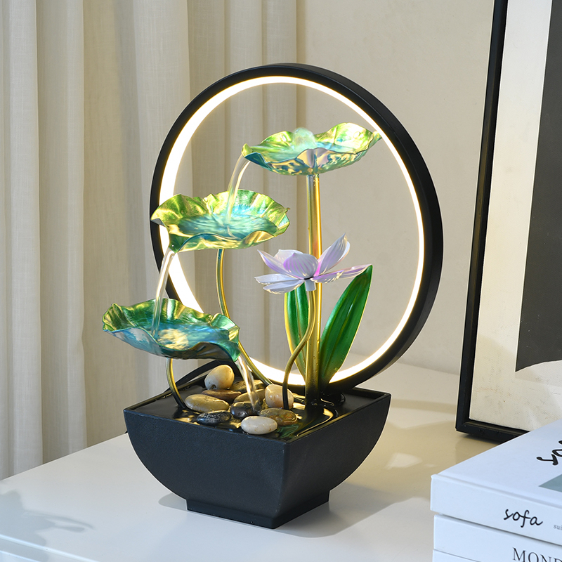 Indoor Decor Metal Fengshui Natural Desktop Water Fountain for Office Home&bedroom