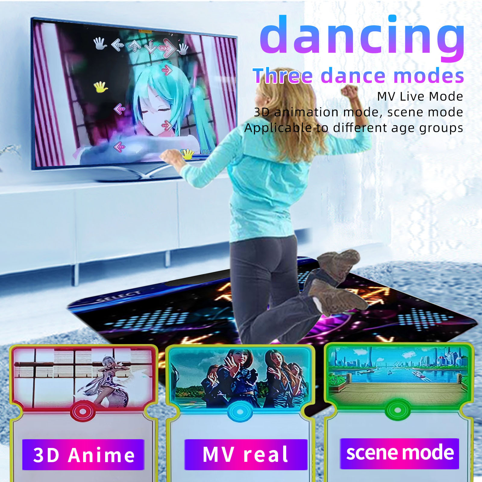  Home Dance Blanket Somatosensory Light up Dance Floor Mat Dance Pads