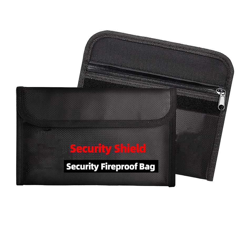 Custom Wholesale File Storage Organizer Bag Faraday Waterproof Safe 8*15'' Small Fireproof Money Bag