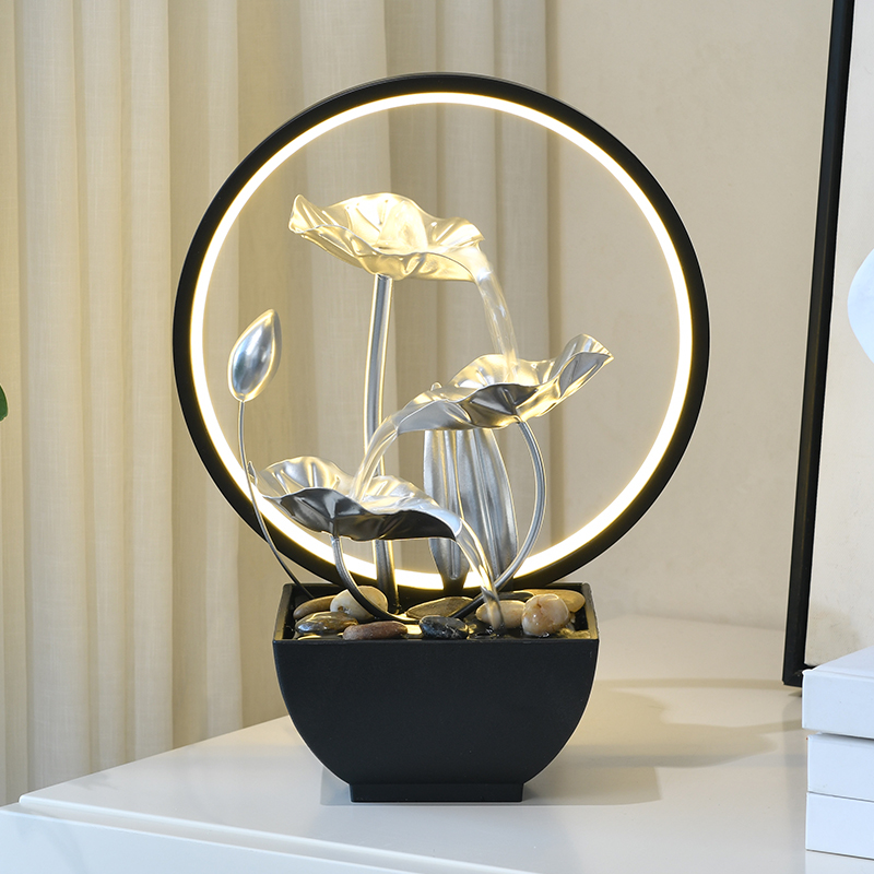 Luxury Indoor Metal Fengshui Natural Tabletop Water Fountain Ornaments for Office Home&bedroom