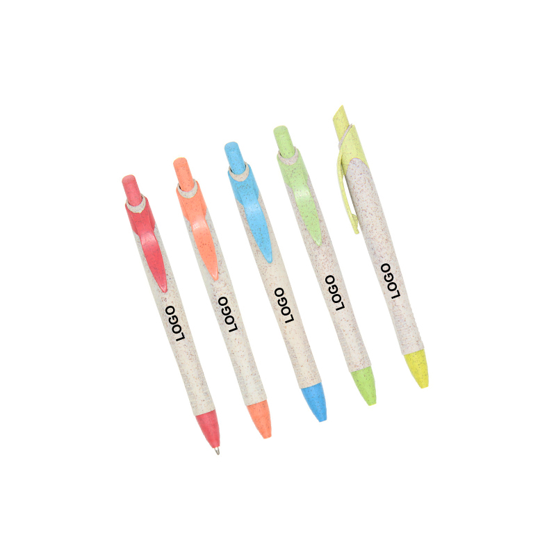 Eco-frendly Custom LOGO Printing Promotional Short Office Ballpoint Pen with Flat Clip