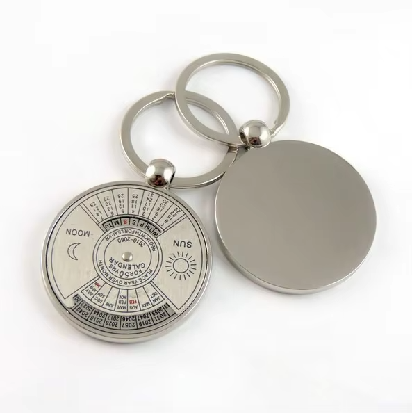 Perpetual Calendar Gifts Promotional Souvenir Custom Metal Coin Keychain