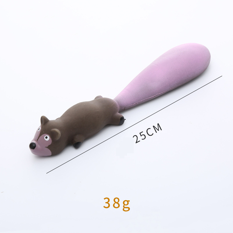Durable Stuffed Safe Pet Chew Toys Cute Chewer Squeaky Latex Civet Cat Shape Interactive Dog Toy