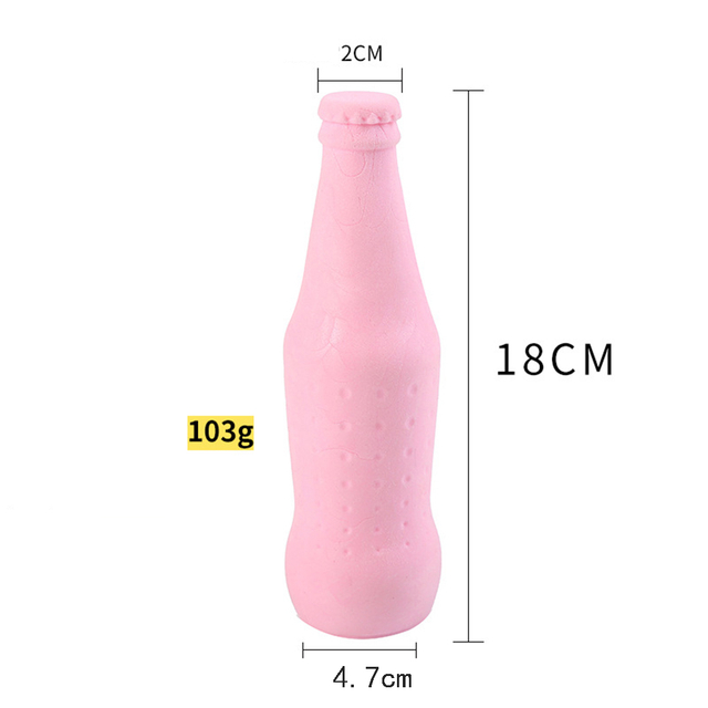 Milk Flavored TPR Candy Color Fragrant Coke Foaming Soda Bottle Shape Anti Bite Molar Dog Toy for Teeth Cleaning