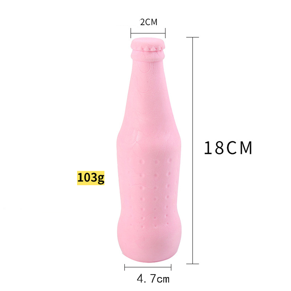 Milk Flavored TPR Candy Color Fragrant Coke Foaming Soda Bottle Shape Anti Bite Molar Dog Toy for Teeth Cleaning