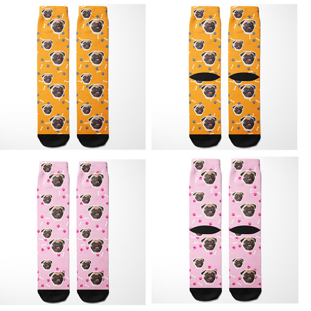 Funky Novelty Breathable Promotional Gifts Custom Pet Printing Cotton Socks Crew Socks