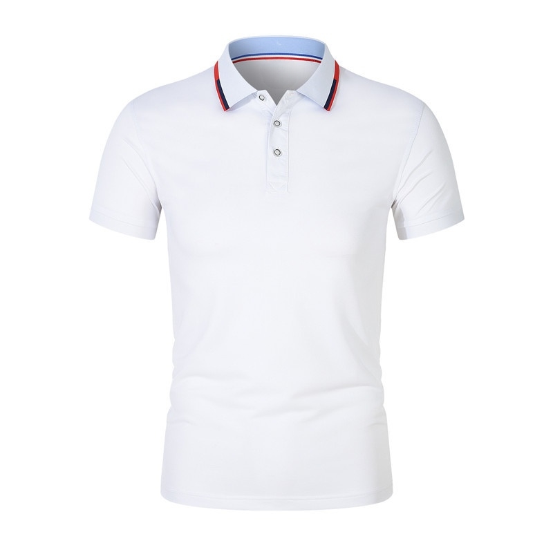 185g Borre Tencel Logo Printed Embroidered Company Short Sleeve Uniform Workwear Contrast Collar Polo Shirt