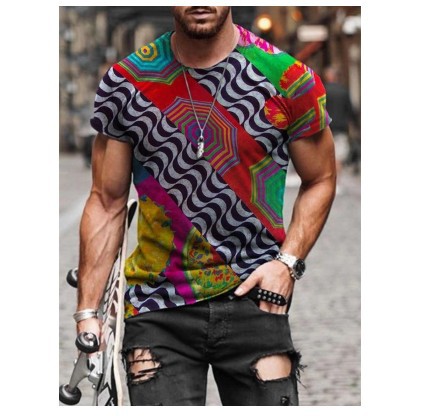 Wholesale Retro Casual Engine Oil Print T Shirt Print on Demand Red Crewneck T Shirt for Men Custom Short Sleeve Men T Shirt