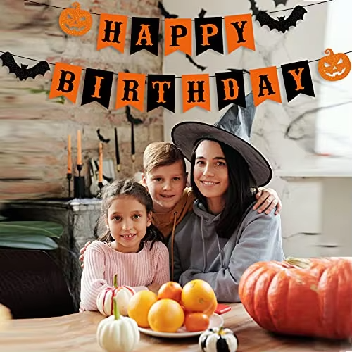 Halloween Happy Birthday Decor Custom Promotional Festival rainbow Bunting Flags