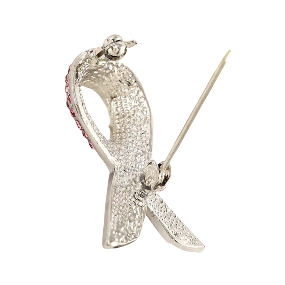 High Quality Crystal AIDS LOGO Promotional Gifts Customizable Ribbon Metal Brooch