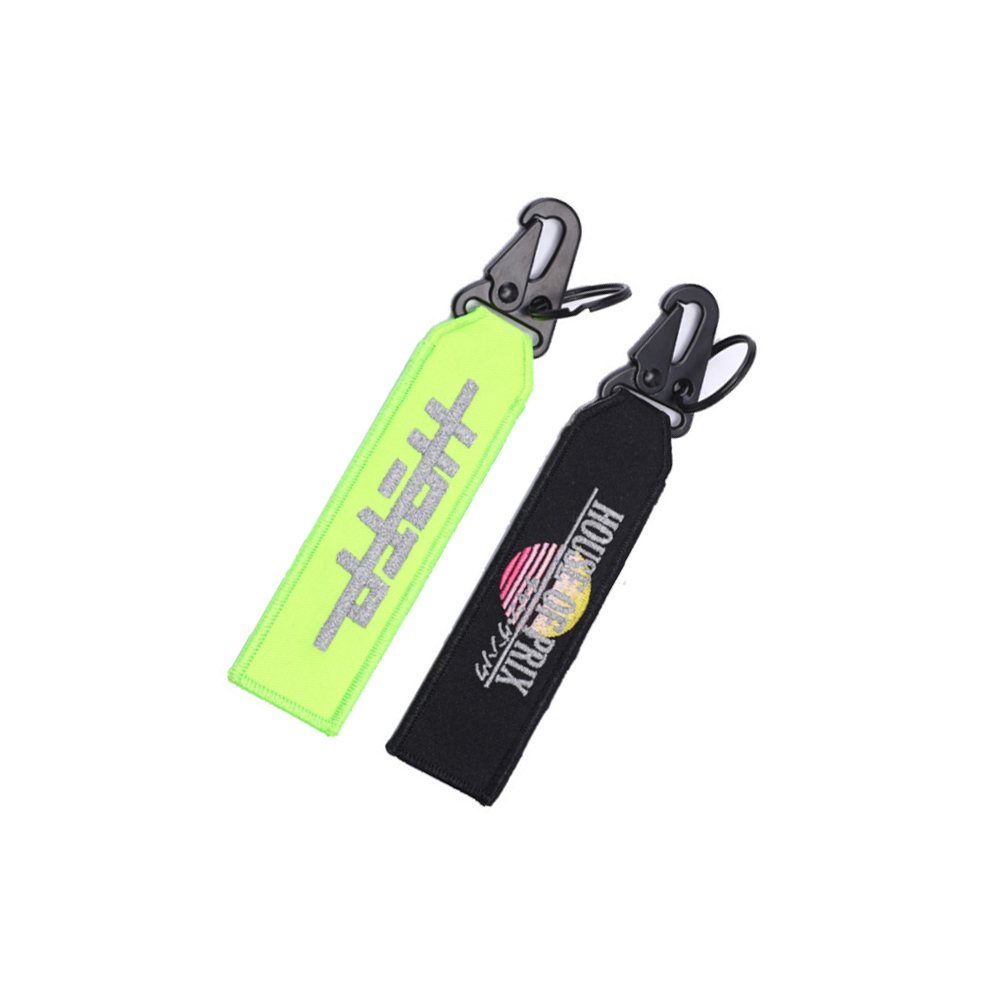 Personalization Polyester Embroidery Promotional Woven Label Keychains