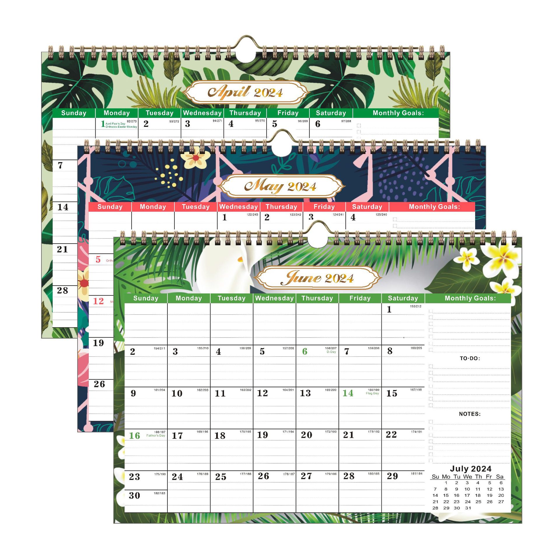 2025 Designer Four Seasons Nature Promotional Gift Custom Wall Calendar