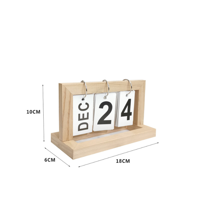 2025 Decoration Desk Promotional Custom Wooden Flip Perpetual Calendar