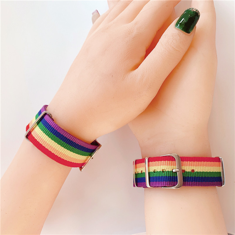 Adjustable rainbow LGBT Colorful Custom Personalised Promotional Wristbands for Gay & Lesbian