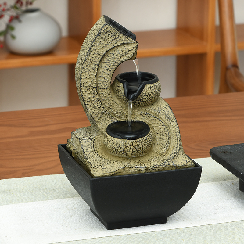 Wholesale Zen Indoor Metal Natural RocksTabletop Water Fountain for Office Home&bedroom