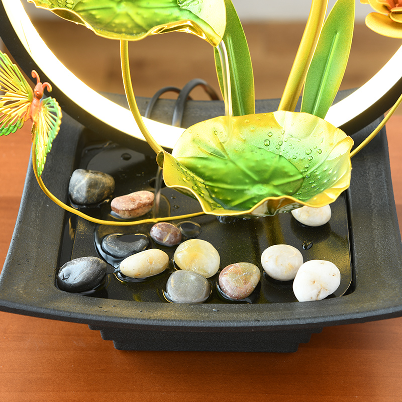 Zen Decoration Indoor Metal Fengshui Tabletop Water Fountain for Office Home&bedroom