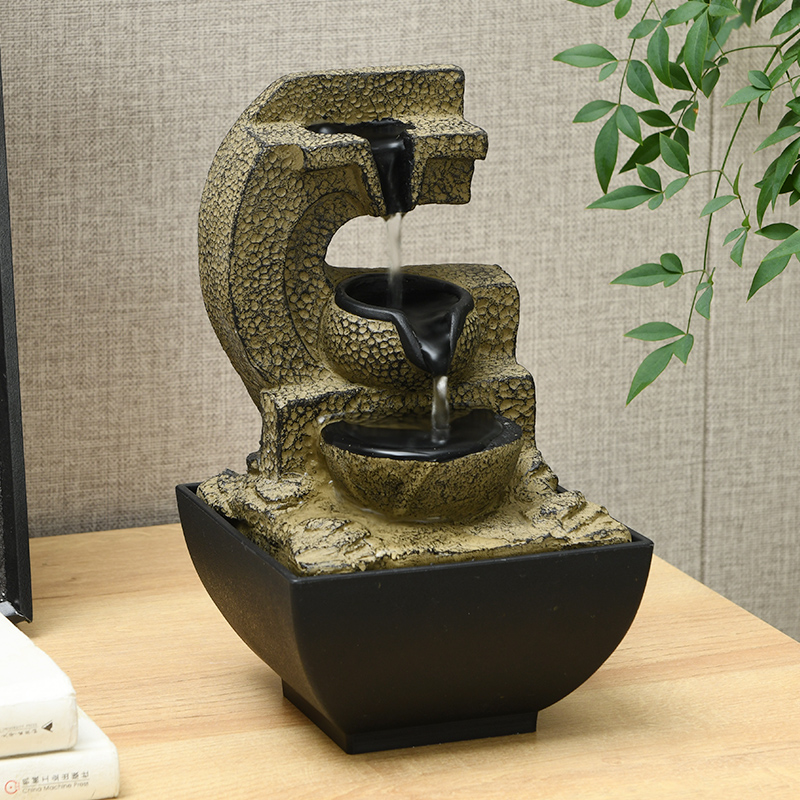 Zen Mini Indoor Metal Natural Rocks Tabletop Water Fountain for Office Home&bedroom