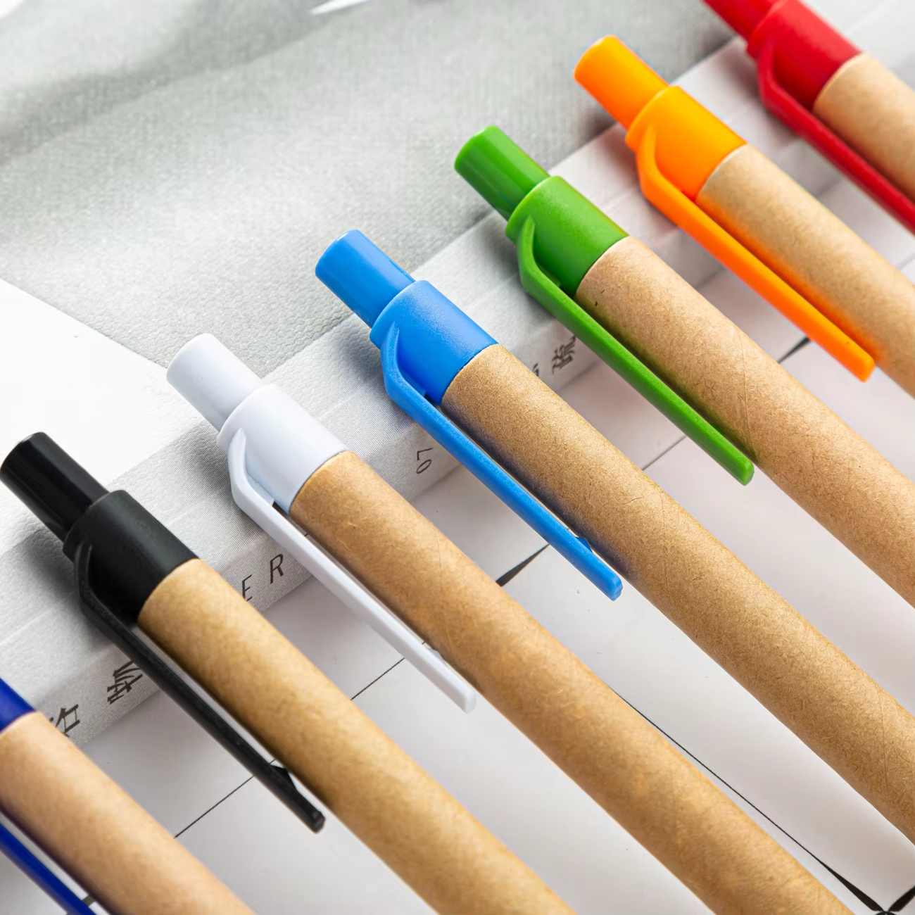 Promotional Eco Friendly Kraft Paper Ballpoint Pen Cheap Custom Logo Recycled
