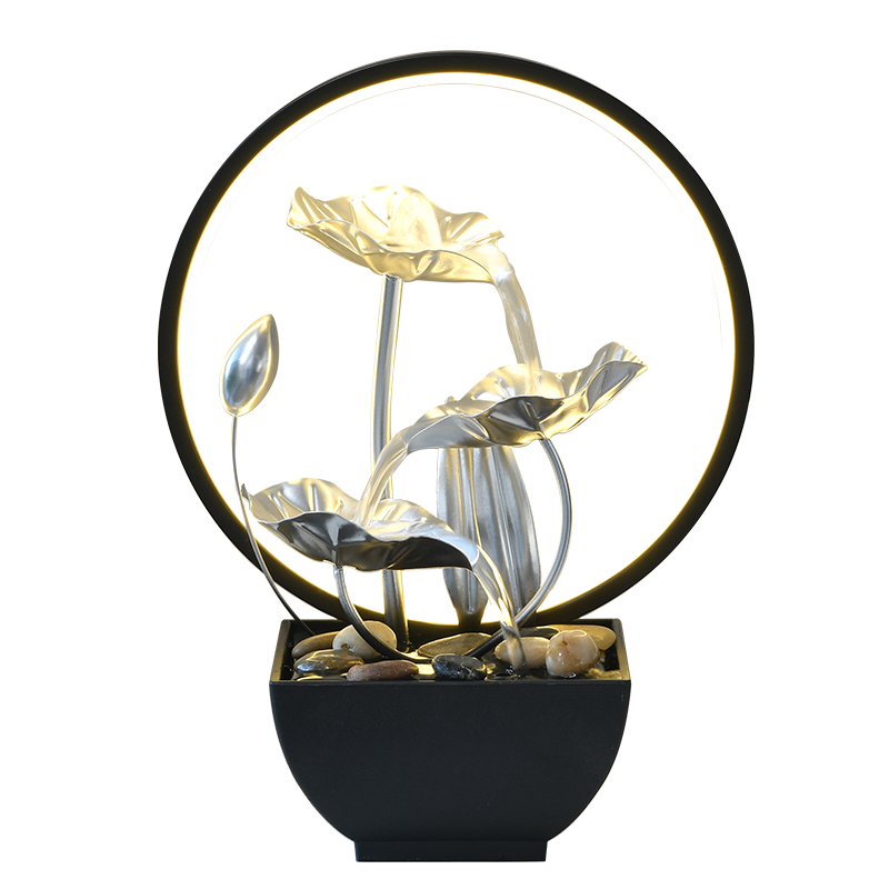 Luxury Indoor Metal Fengshui Natural Tabletop Water Fountain Ornaments for Office Home&bedroom