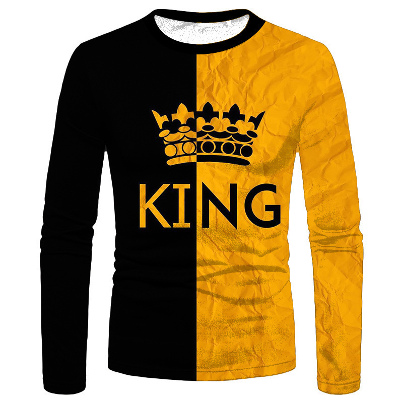 Men'S Color Block Classic Crown Print Long Sleeve Sports Walking Suit Cotton Breathable Men Suit Clothes Wear African for Men