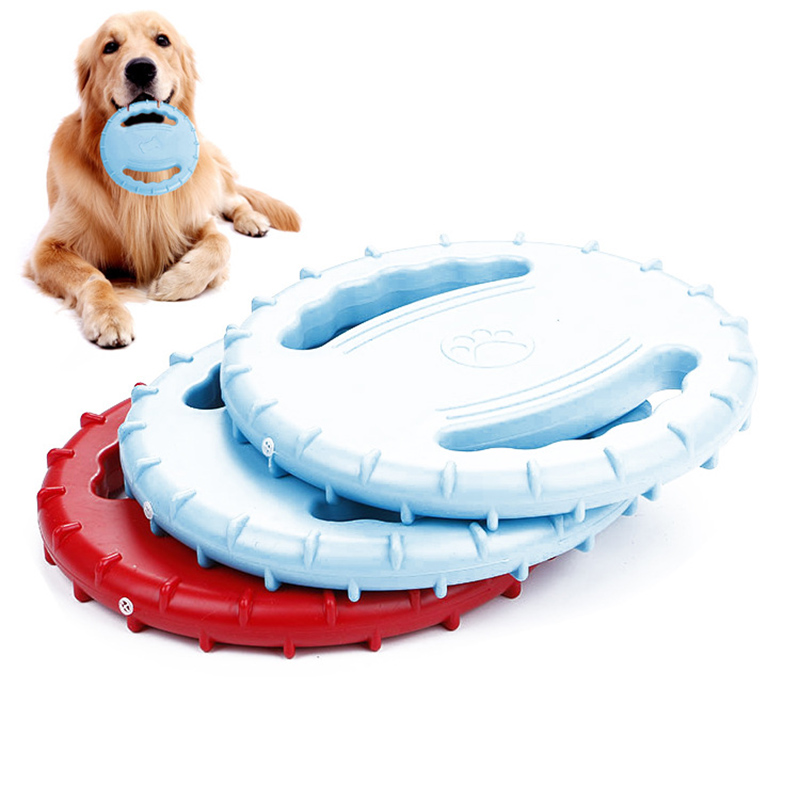Soft Rubber Pet Training Toy Interactive Resistance Bite Dog Chew Toys Pet Flying Discs Dog Frisbeed