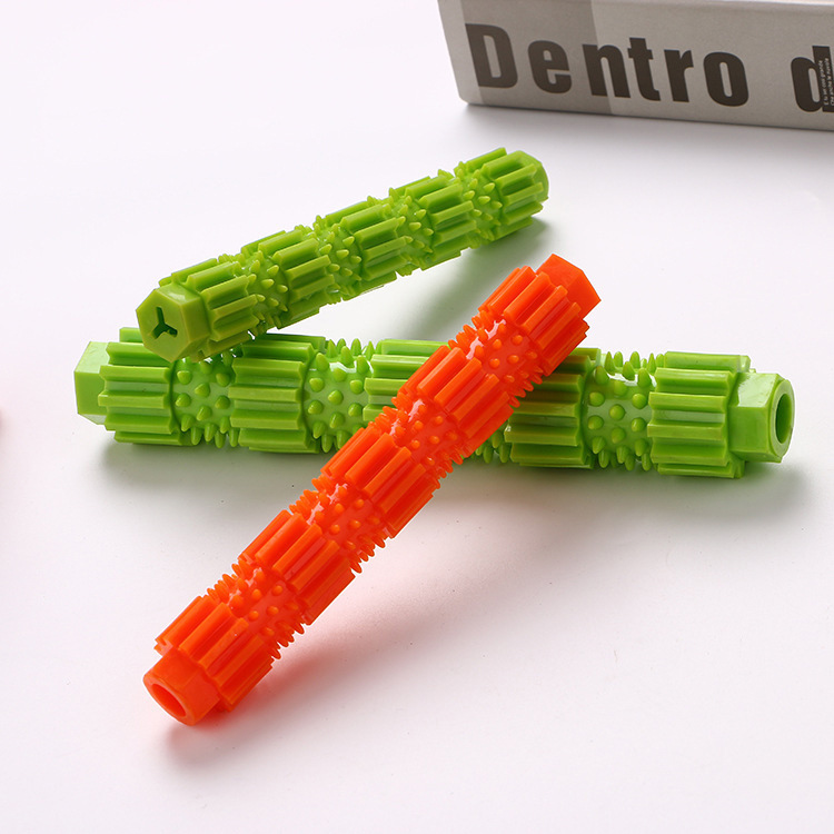 Wholesale Eco-friendly Rubber TPR Material Tooth Cleaning Elastic Grinding Stick Rod Smart Pet Chew Toys