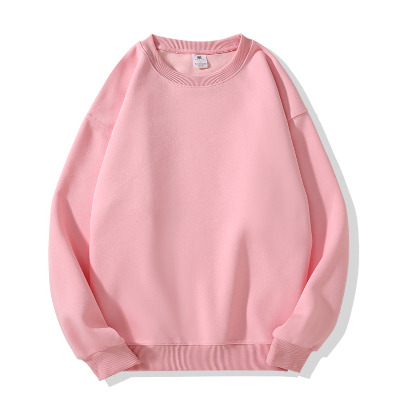 320g Spring/Autumn Drop Shoulder Crewneck Sweatshirt Plain Solid Color Smooth Cotton Minimalist Unisex Long Sleeve Pullover