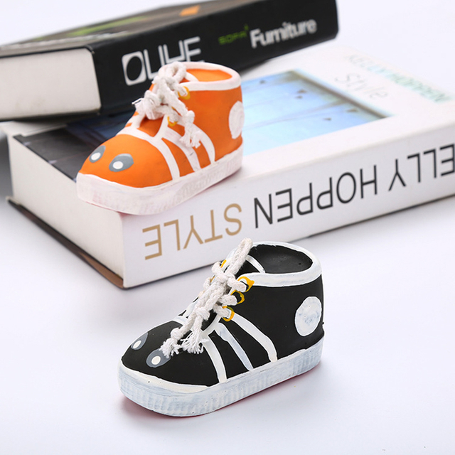 Eco-friendly Funny Shoe Design Latex Toy Squeaky Chew Shoes Dog Toy