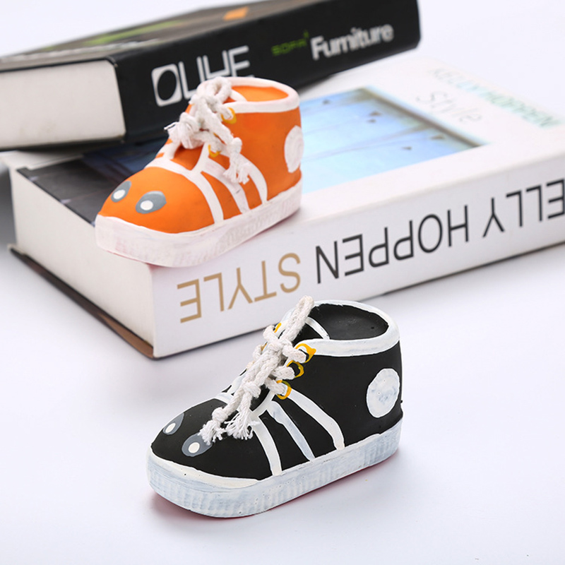 Eco-friendly Funny Shoe Design Latex Toy Squeaky Chew Shoes Dog Toy
