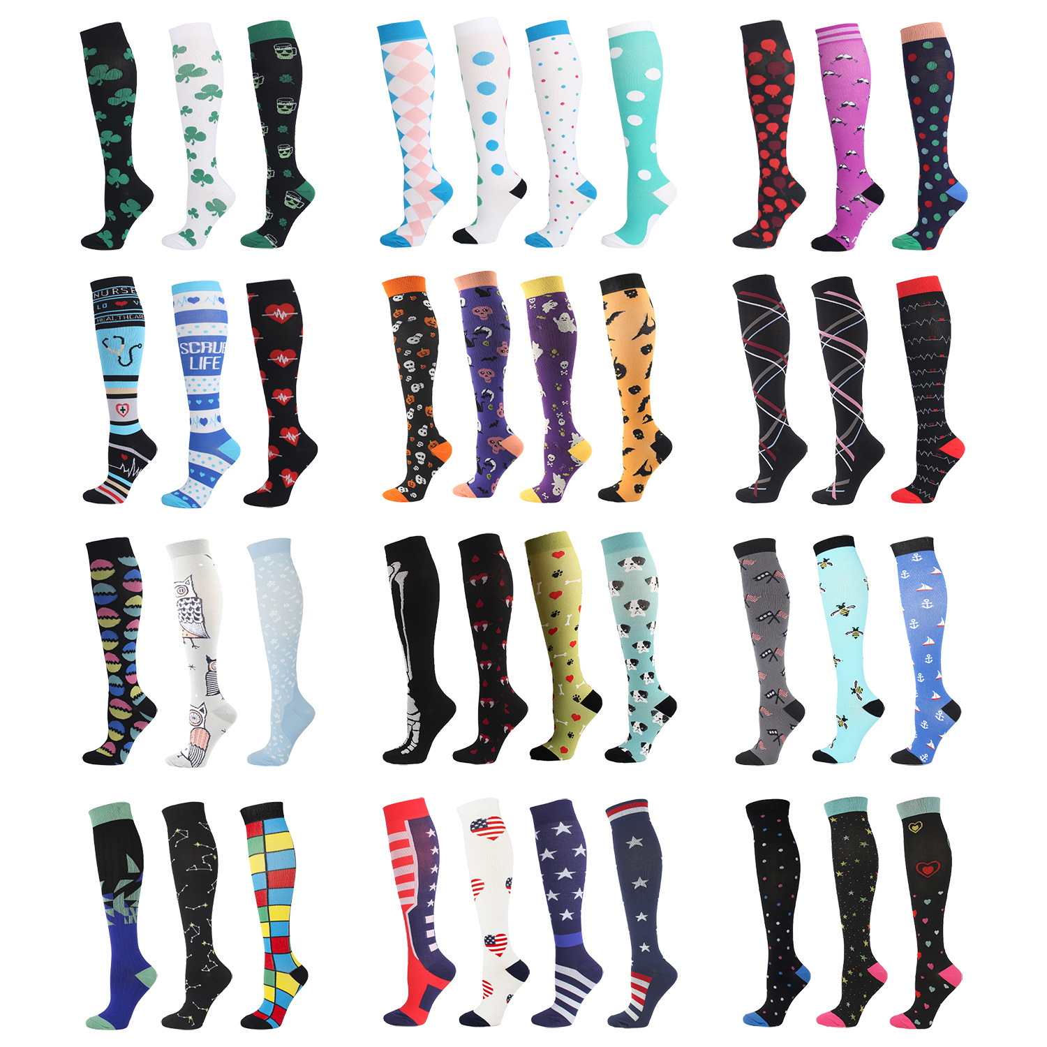 Fashionable Outfit Pop Art Christmas Breathable Promotional Custom Cotton Socks Mid-calf Socks